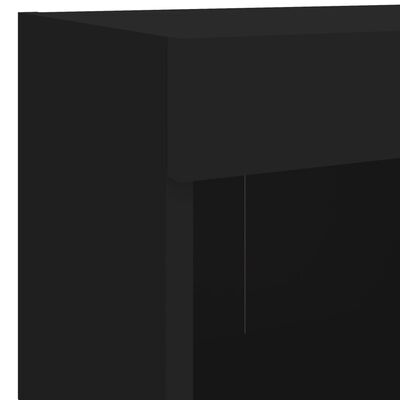 vidaXL 4-dielne TV nástenné skrinky s LED svetlami čierne