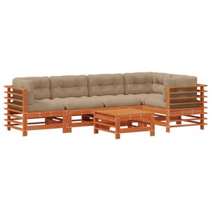 vidaXL Z&aacute;hradn&yacute; lounge set 6 pcs Voskovo hned&aacute; Borovicov&yacute; mas&iacute;v