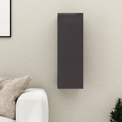 vidaXL TV skrinka, lesklá sivá 30,5x30x90 cm, kompozitné drevo