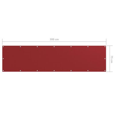vidaXL Balkónová markíza, červená 75x300 cm, oxfordská látka
