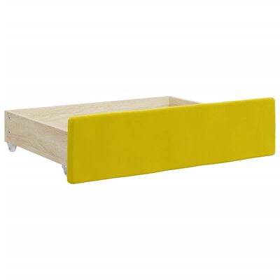 vidaXL Posteľné zásuvky 2 ks žlté kompozitné drevo a zamat