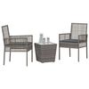 vidaXL Záhradný bistro set 3 pcs Sivá polyratan