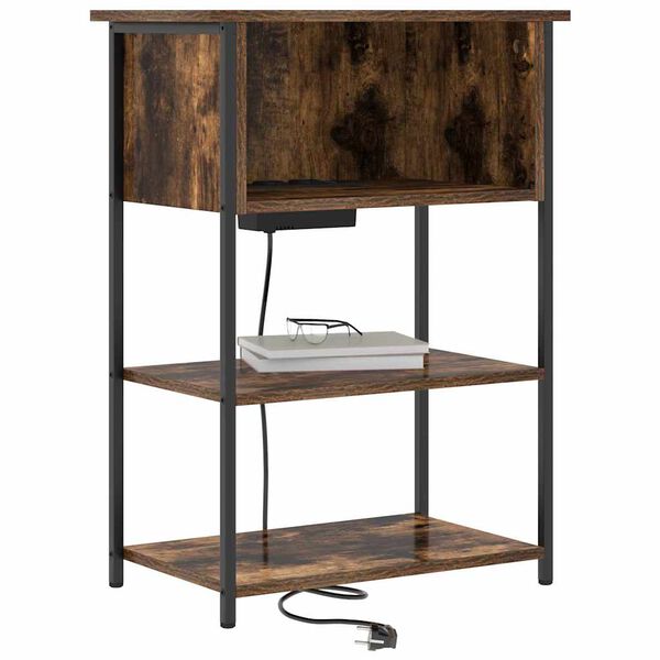 vidaXL Nočn&yacute; stol&iacute;k Dymov&aacute; dub 55 x 31 x 76 cm Kompozitn&eacute; drevo