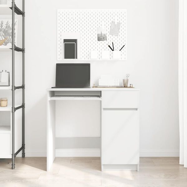 vidaXL St&ocirc;l biely 86x49x76 cm kompozitn&eacute; drevo