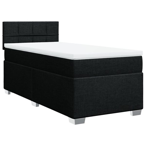 vidaXL Posteľn&yacute; r&aacute;m boxspring s matracom čierny 80x200 cm l&aacute;tka