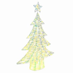 vidaXL Vianočn&yacute; stromček 120 LED Tepl&aacute; biela 120,5 cm PET
