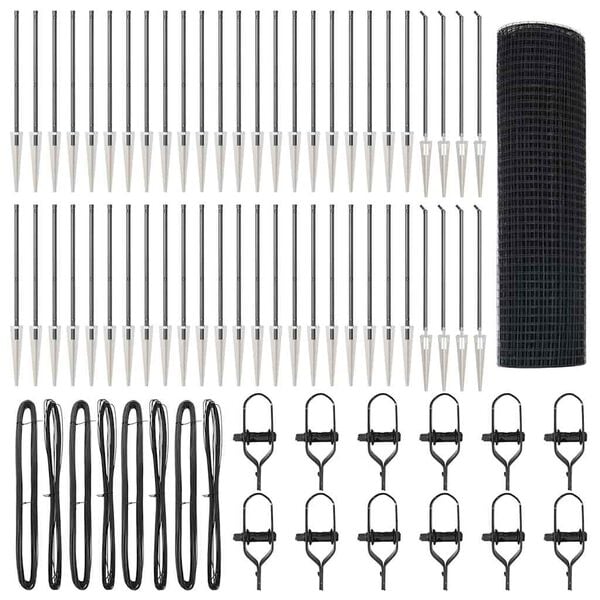 vidaXL Stĺp na plot. Siv&aacute; 100 x 0,4 m (sieťovina 12 x 12 mm)