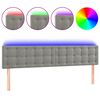 vidaXL Čelo postele s LED bledosiv&eacute; 200x5x78/88 cm zamat