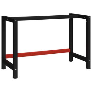 vidaXL R&aacute;m na pracovn&yacute; st&ocirc;l kovov&yacute; 120x57x79 cm čierno-červen&yacute;