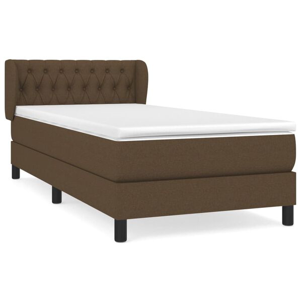 vidaXL Boxspring posteľ s matracom tmavohned&aacute; 90x190 cm l&aacute;tka