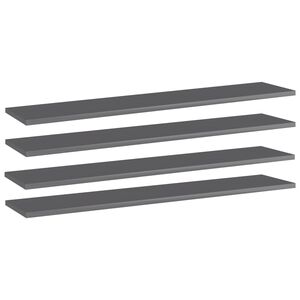 vidaXL Pr&iacute;davn&eacute; police 4 ks, leskl&eacute; siv&eacute; 100x20x1,5 cm, drevotrieska