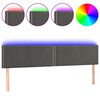 vidaXL Čelo postele s LED tmavosiv&eacute; 160x5x78/88 cm zamat