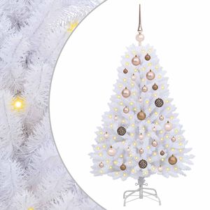 vidaXL Umel&yacute; vianočn&yacute; stromček Biela 68 x 68 x 120 cm PVC a kov