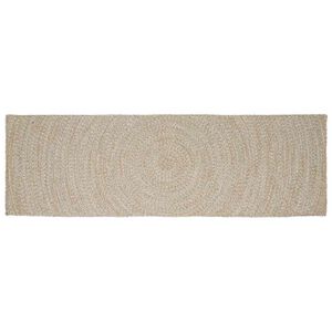 vidaXL Koberec do oblasti Pr&iacute;rodn&aacute; a biela 60 x 250 cm Juta