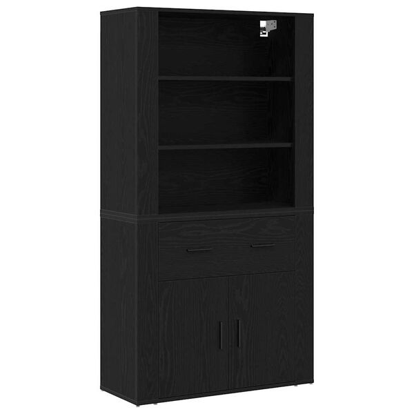 vidaXL Highboard Čierny dub 80 x 33 x 150 cm Kompozitn&eacute; drevo