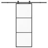 vidaXL Posuvn&eacute; dvere s kovan&iacute;m 76x205 cm ESG sklo a hlin&iacute;k