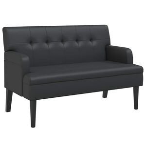 vidaXL Lavica s operadlom čierna 112x65,5x75 cm umel&aacute; koža