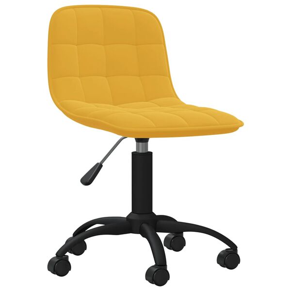 vidaXL Otočn&eacute; jed&aacute;lensk&eacute; stoličky 2 ks horčicovo-žlt&eacute; zamatov&eacute;