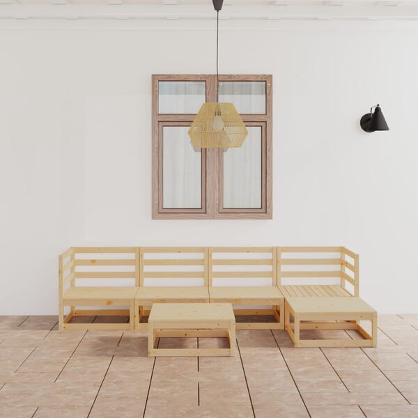 vidaXL 6-dielna záhradná sedacia súprava, borovicový masív