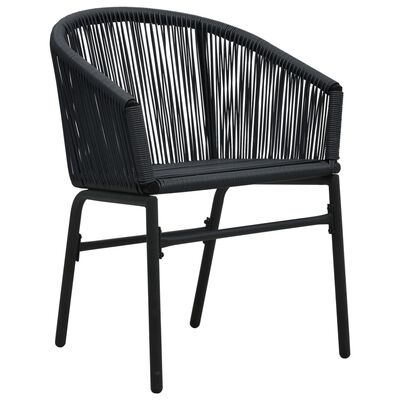 vidaXL Záhradné stoličky 2 ks, čierne, PE ratan