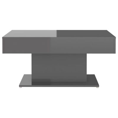 vidaXL Konferenčný stolík lesklý sivý 96x50x45 cm drevotrieska