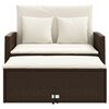 vidaXL Záhradná pohovka s vankúšmi 2-miestna hnedá polyratan