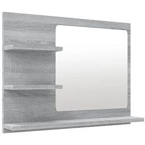 vidaXL K&uacute;peľňov&eacute; zrkadlo siv&yacute; dub sonoma 60x10,5x45cm spracovan&eacute; drevo