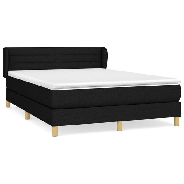vidaXL Boxspring posteľ s matracom čierny 140x190 cm l&aacute;tka