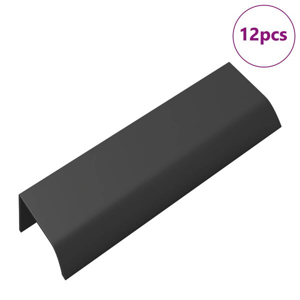 vidaXL rukov&auml;ť 12 pcs Čierna 120 x 39.6 x 17 mm Hlin&iacute;k
