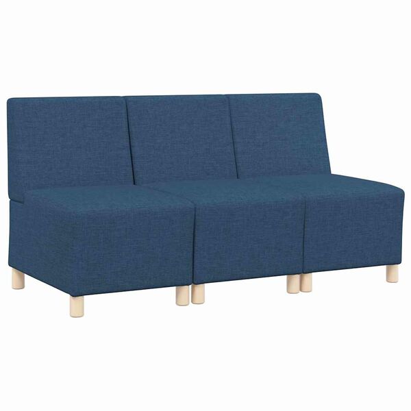 vidaXL Bezr&uacute;čkov&aacute; modul&aacute;rna sofa jednotka 3 pcs Modr&aacute; 55 x 74 x 82 cm