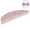 vidaXL Schodov&eacute; rohože 15 ks 56x17x3 cm svetloružov&eacute;, polkruhov&eacute;