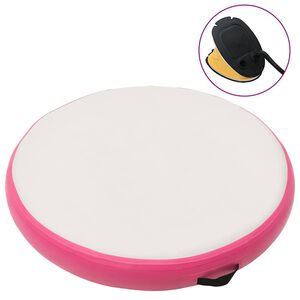 vidaXL Nafukovac&iacute; gymnastick&yacute; matrac s pumpou 100x100x10 cm PVC ružov&yacute;