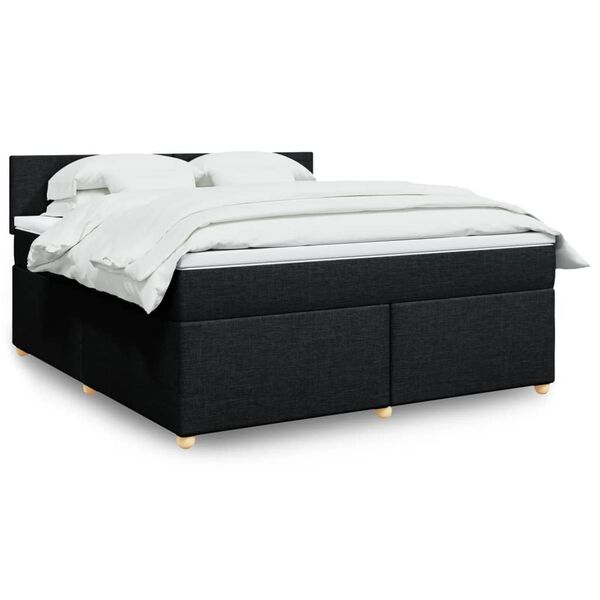 vidaXL Posteľn&yacute; r&aacute;m boxspring s matracom čierny 180x200 cm l&aacute;tka