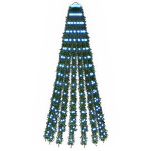 vidaXL LED vianočn&yacute; stromček 150 cm 240 LED Modr&aacute; Oceľ Zelen&aacute;