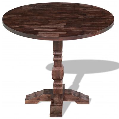 vidaXL Jedálenský stôl z masívneho akáciového dreva s podstavcom, 85x75 cm