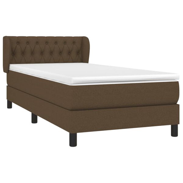 vidaXL Boxspring posteľ s matracom tmavohned&aacute; 100x200 cm l&aacute;tka