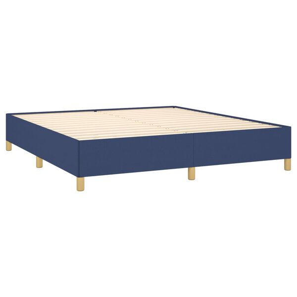 vidaXL Posteľn&yacute; r&aacute;m boxspring s matracom modr&yacute; 160x200 cm l&aacute;tka