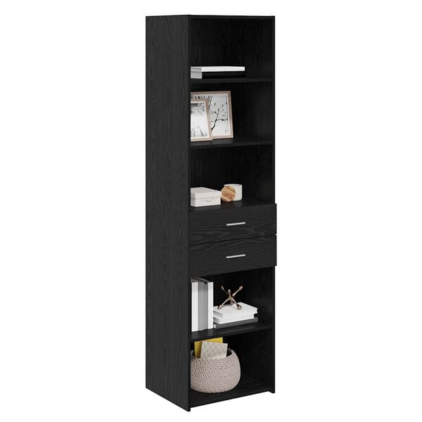 vidaXL Highboard Čierny dub 50 x 42,5 x 185 cm Kompozitn&eacute; drevo