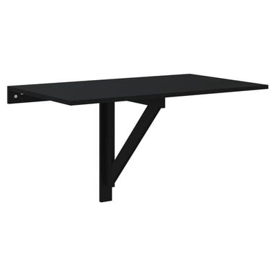 vidaXL Skladací nástenný stôl čierny 100x60x56 cm spracované drevo