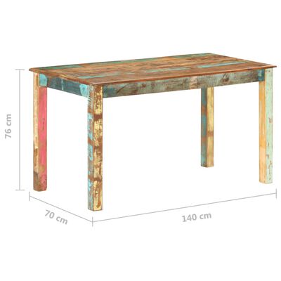 vidaXL Jedálenský stôl, recyklovaný masív 140x70x76