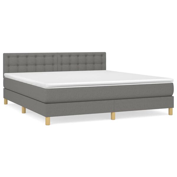 vidaXL Boxspring posteľ s matracom tmavosiv&aacute; 160x200 cm l&aacute;tka