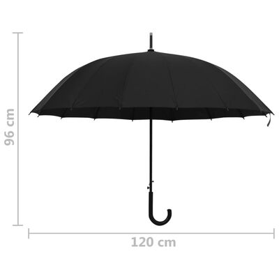 vidaXL Dáždnik automatický čierny 120 cm