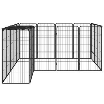 vidaXL Ohrádka pre psov 18 panelov čierna 50x100 cm práškovaná oceľ