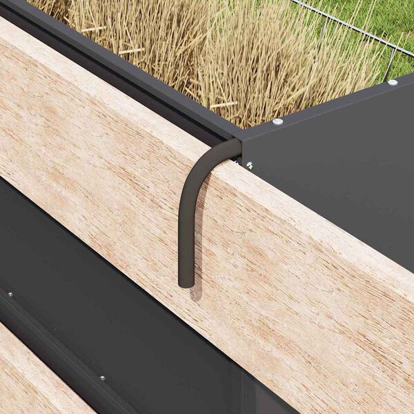 vidaXL Feeder na seno Čierna 71 x 33 x 70 cm Studenokoľajn&aacute; oceľ