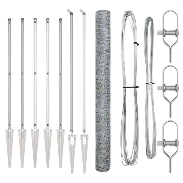 vidaXL Stĺp na plot. Strieborn&aacute; 10 x 1,6 m (50 mm sieťka) Oceľ