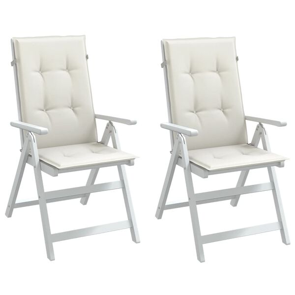 vidaXL Vankúše na stoličky 2 ks krémová melanž 120x50x4 cm látka