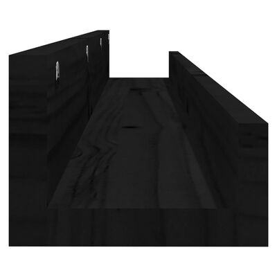 vidaXL Nástenné skrinky 2 ks čierne 110x12x9 cm masívna borovica