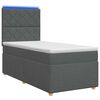 vidaXL LED boxspring posteľ s matracom Tmavosiv&aacute; 90 x 190 cm L&aacute;tka