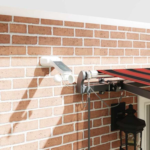 vidaXL Automatick&aacute; mark&iacute;za,LED a senzor vetra 400x350cm,oranžov&aacute;/hned&aacute;