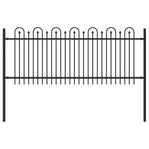 vidaXL Obl&uacute;kov&yacute; plot s hrotmi Čierna 200 x 130 cm